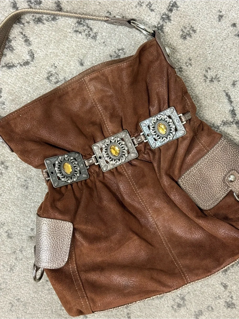 Slouchy Faux Leather Kathy Van Zeeland Hobo Bag